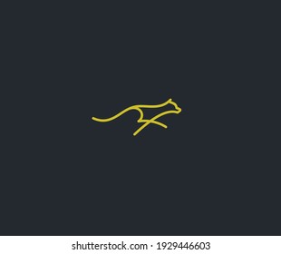 Cheetah in the jump, Fast cheetah logo vector illustration