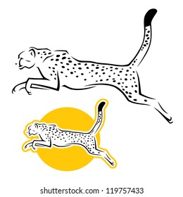 Cheetah Jumping - Vector Illustration