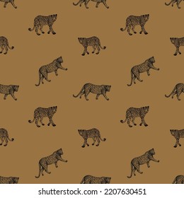 CHEETAH LEOPARD  ANIMAL SEAMLESS PATTERN IN EDITABLE VECTOR FILE