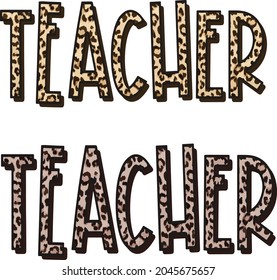 cheetah leopard teacher text lettering