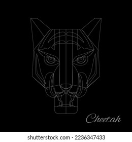 Cheetah Line Art  Vector illustration