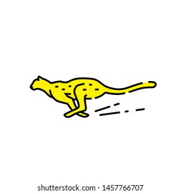Cheetah line icon. Fast running African wild cat symbol. Safari wildlife sign. Vector illustration.