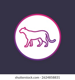 Cheetah line logo. Black cheetah linear icon isolated on white background. Vector illustration.