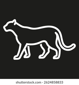 Cheetah line logo. Black cheetah linear icon isolated on white background. Vector illustration.
