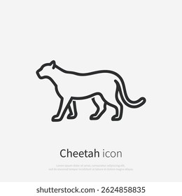 Cheetah line logo. Black cheetah linear icon isolated on white background. Vector illustration.