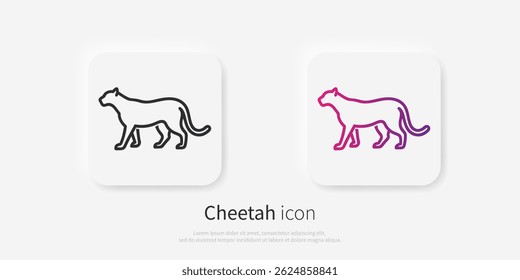Cheetah line logo. Black cheetah linear icon isolated on white background. Vector illustration.