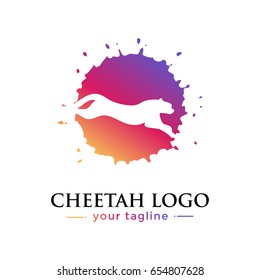 CHEETAH LOGO. animal logo with gradation concept