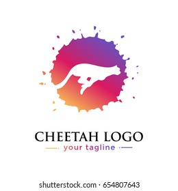 CHEETAH LOGO. animal logo with gradation concept