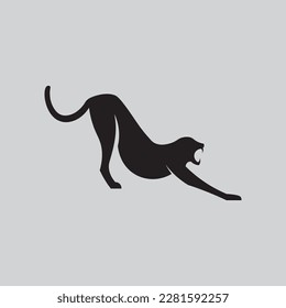 cheetah logo design in black color