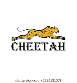 cheetah logo design template vector illustration