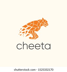 cheetah logo design vector. with the style of technology.