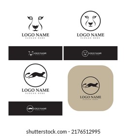 cheetah logo with flat silhouette and color packed with modern concept vector