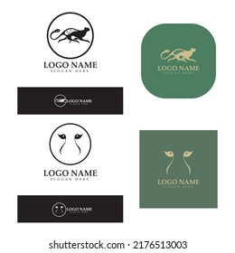 cheetah logo with flat silhouette and color packed with modern concept vector