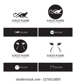 cheetah logo with flat silhouette and color packed with modern concept vector