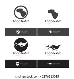 cheetah logo with flat silhouette and color packed with modern concept vector