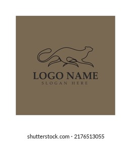 cheetah logo with flat silhouette and color packed with modern concept vector