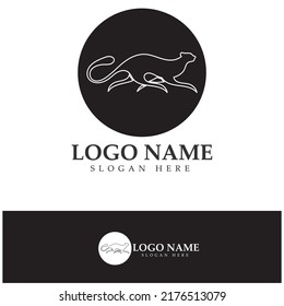 cheetah logo with flat silhouette and color packed with modern concept vector