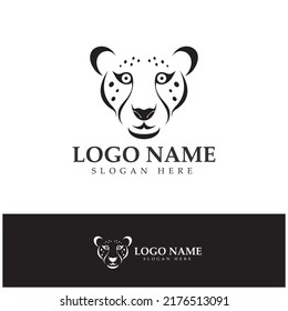 cheetah logo with flat silhouette and color packed with modern concept vector