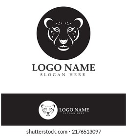 cheetah logo with flat silhouette and color packed with modern concept vector