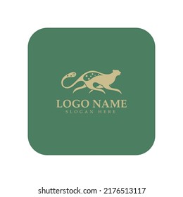 cheetah logo with flat silhouette and color packed with modern concept vector