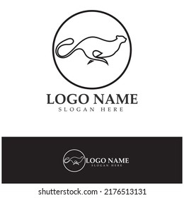 cheetah logo with flat silhouette and color packed with modern concept vector