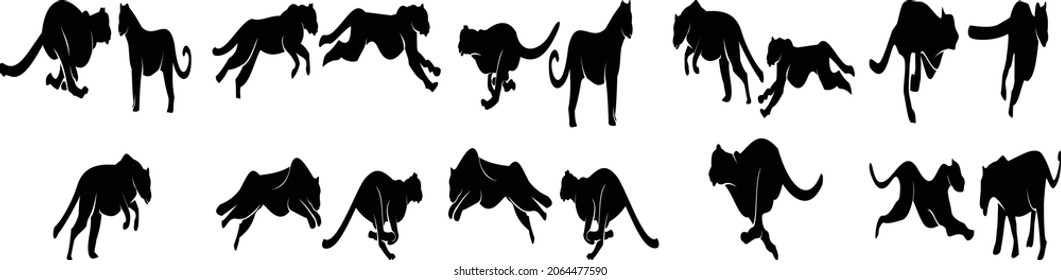 cheetah logo icon designs vector, Cheetah run cycle spritesheet