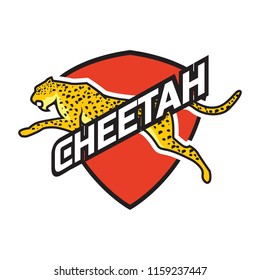 cheetah logo isolated on white background, vector illustration