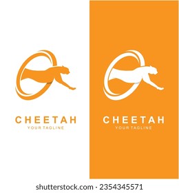 cheetah logo vector icon illustration design