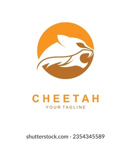 cheetah logo vector icon illustration design