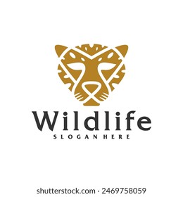 Cheetah logo vector template, Creative Cheetah head logo design concepts