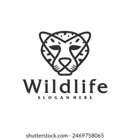 Cheetah logo vector template, Creative Cheetah head logo design concepts