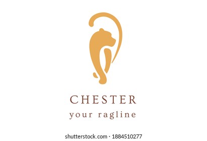 
Cheetah logotype for sport or beer lable with fast animal
