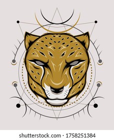 Cheetah Mascot Emblem for sport team LOGO