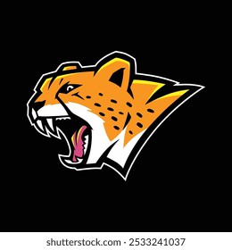 cheetah mascot illustration for sports logo. esport logo badge