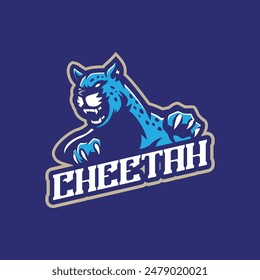 Cheetah mascot logo design vector with modern illustration concept style for badge, emblem and t shirt printing. Angry cheetah illustration for sport and esport team.