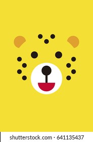 Cheetah Minimal Face Vector Illustration
