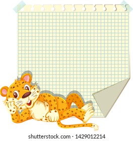 Cheetah on blank grid  illustration