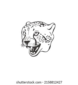 Cheetah on white background. Vector Wild Animal. Safari.