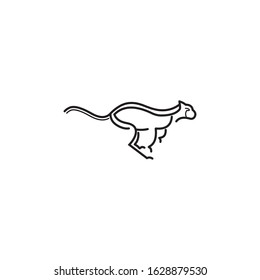 Cheetah outline vector logo design.