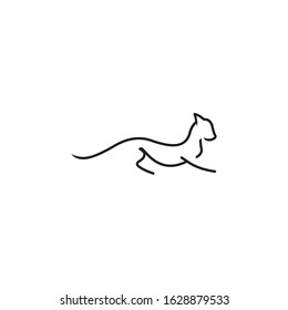 Cheetah outline vector logo design.