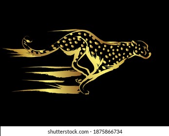 Cheetah paint with golden color over black background