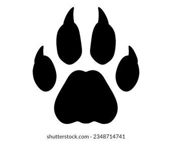 Cheetah paw silhouette vector art