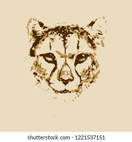 cheetah portrait avatar head illustration vector