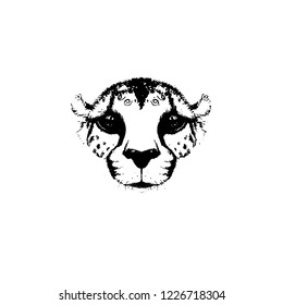 cheetah portrait avatar head illustration vector