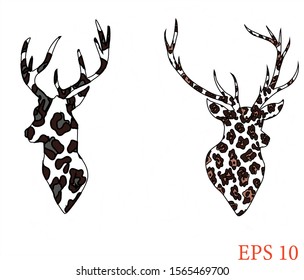 Cheetah Print Deer, Clip art, illustration