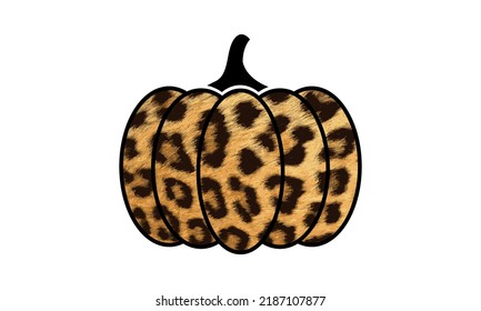 Cheetah print, Leopard print Pumpkin Vector