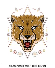 ilustración ruar de cheetah. plantilla de diseño de chita.