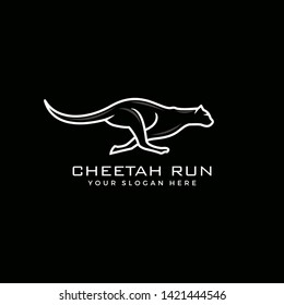 Cheetah run logo template vector illustration
