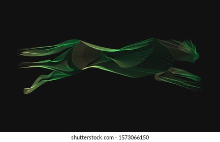 Cheetah running, side flat background