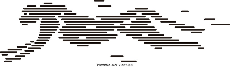 Cheetah running, simple line, vector illustration